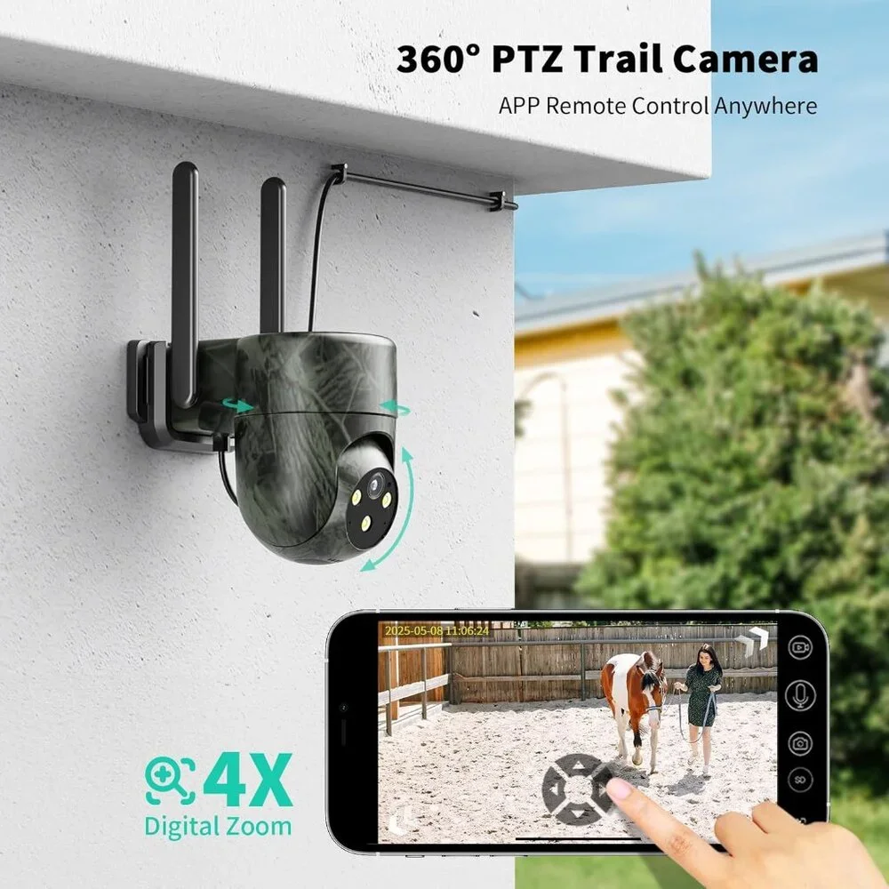 LIWAN No WiFi Security Camera, 4G LTE Cellular Security Camera Wired Outdoor